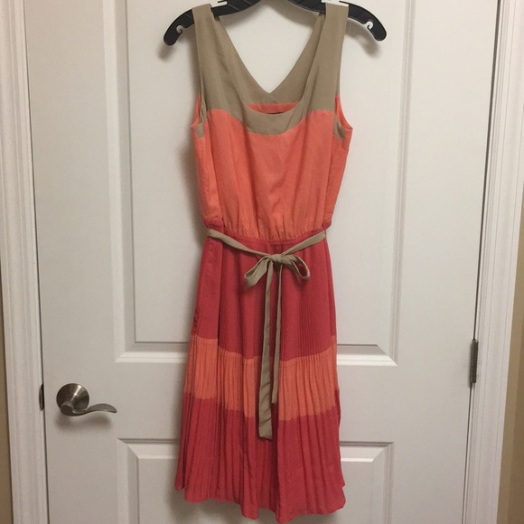 The Limited Dresses & Skirts - The Limited tan, peach & pink color block dress The Limited Dresses & Skirts - The Limited tan, peach & pink color block dress